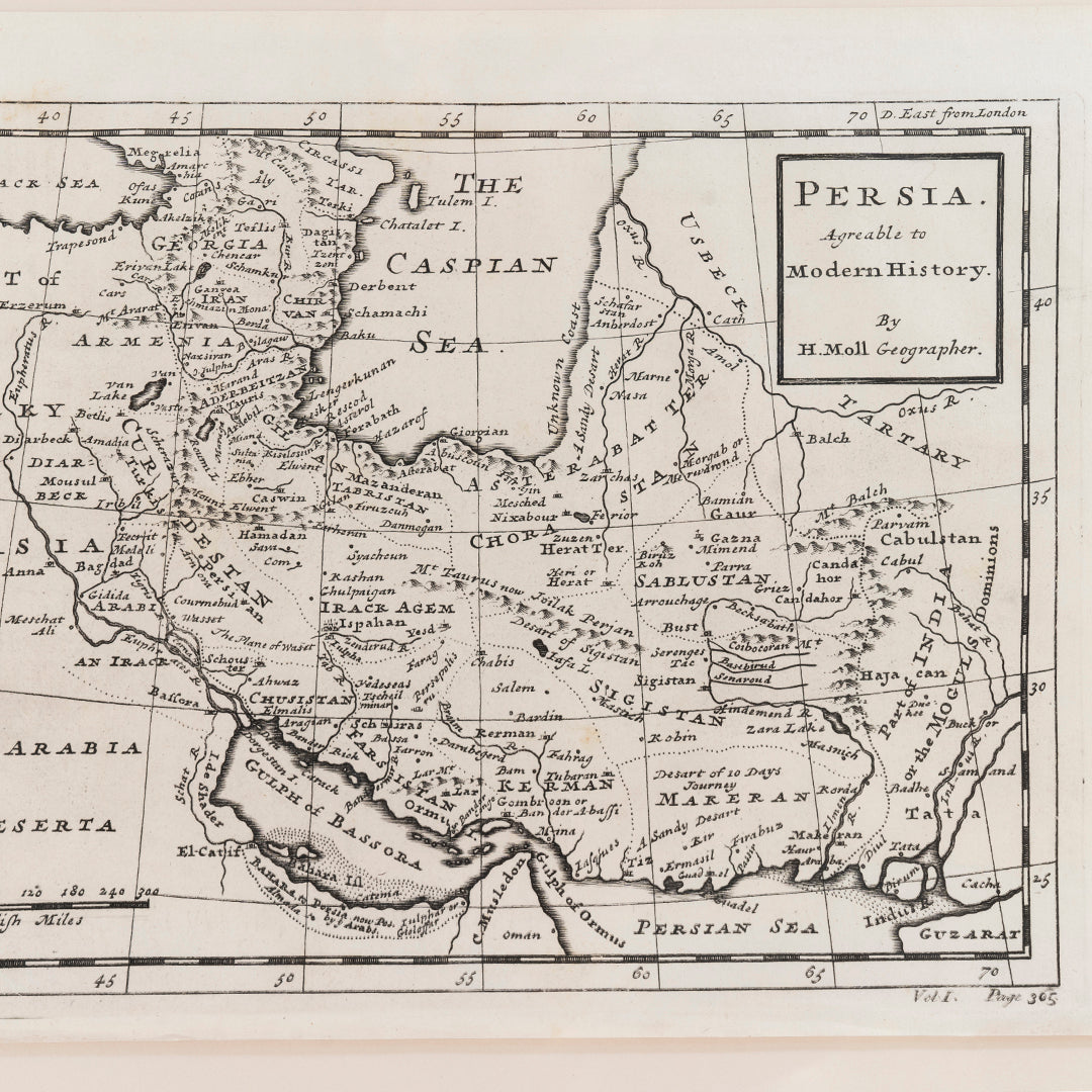 1740 Map of Persia by Hermann Moll