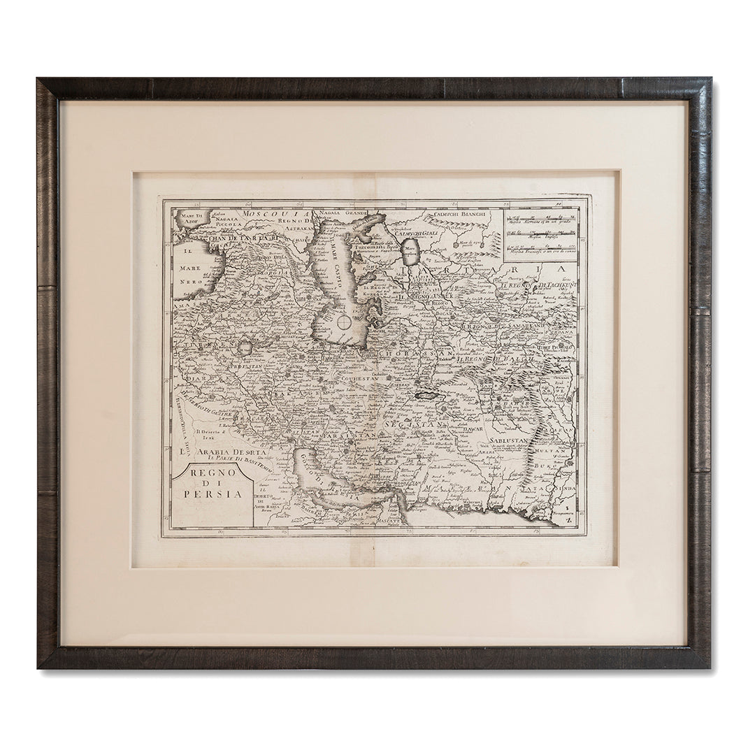 1740 Copper Engraved Map of The Kingdom of Persia by Isaac Tirion