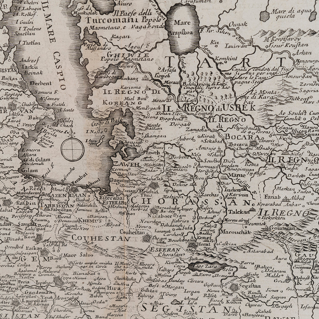 1740 Copper Engraved Map of The Kingdom of Persia by Isaac Tirion