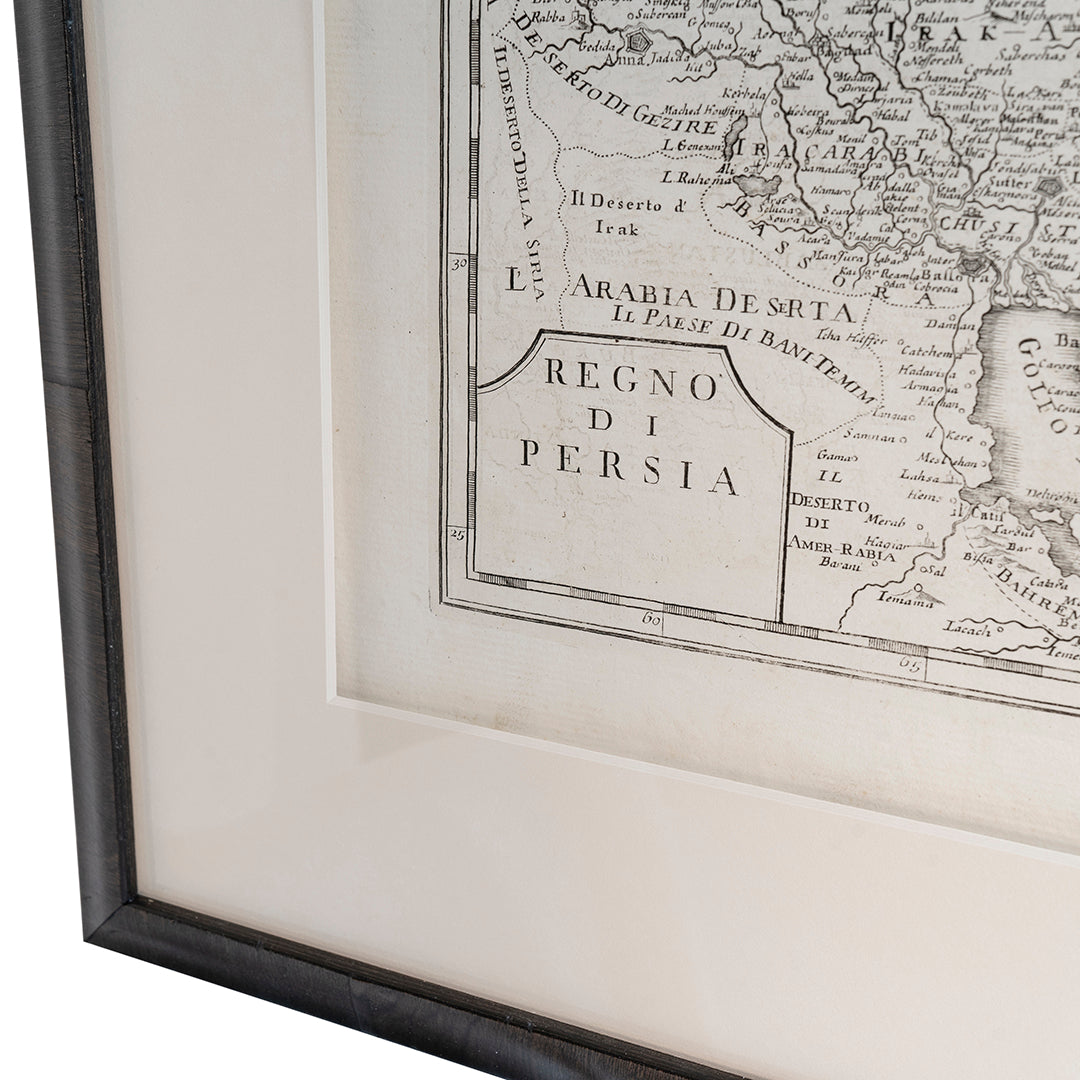 1740 Copper Engraved Map of The Kingdom of Persia by Isaac Tirion