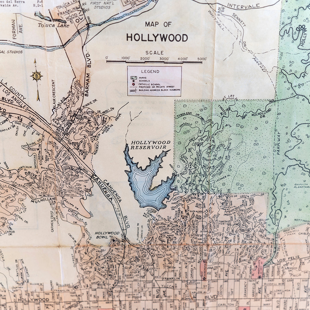 1939 Map of Hollywood