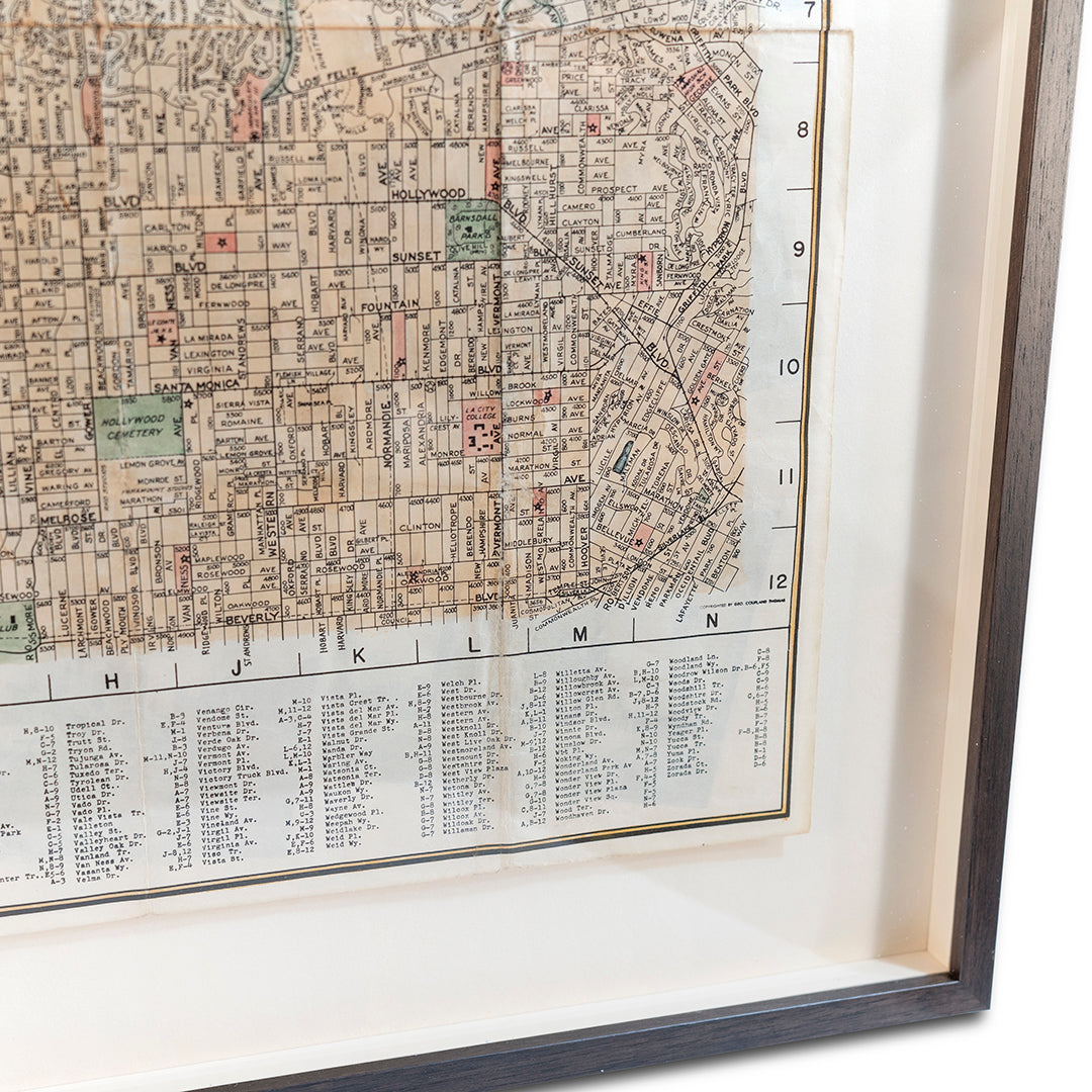 1939 Map of Hollywood