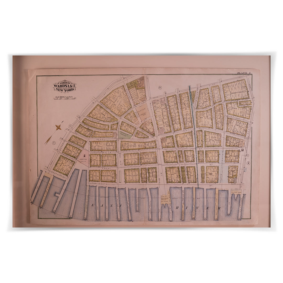 1879 New York City Wards 1 & 2 Map by Bromley